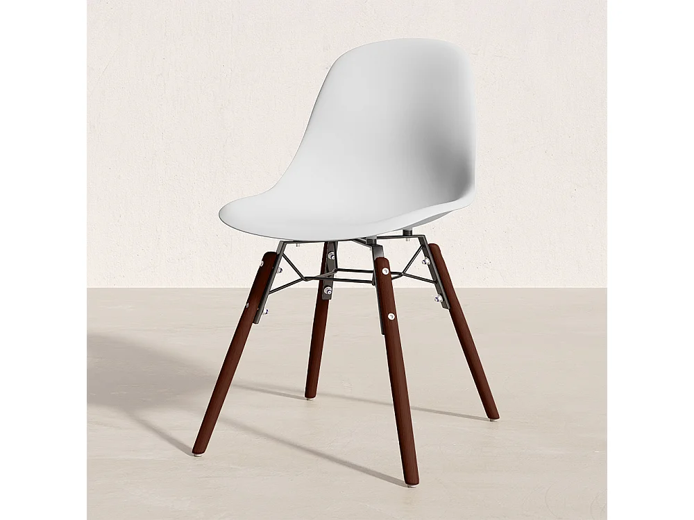 Chaises de Salle à Manger - Design Scandinave - Pieds en Bois Sombre - Lot de 4 - Skögur Rose