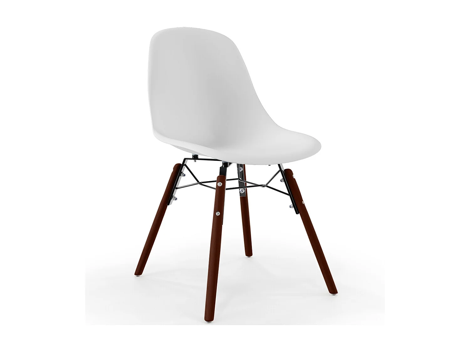 Sedie da Pranzo - Design Scandinavo - Gambe in Legno Scuro - Set di 4 - Skögur