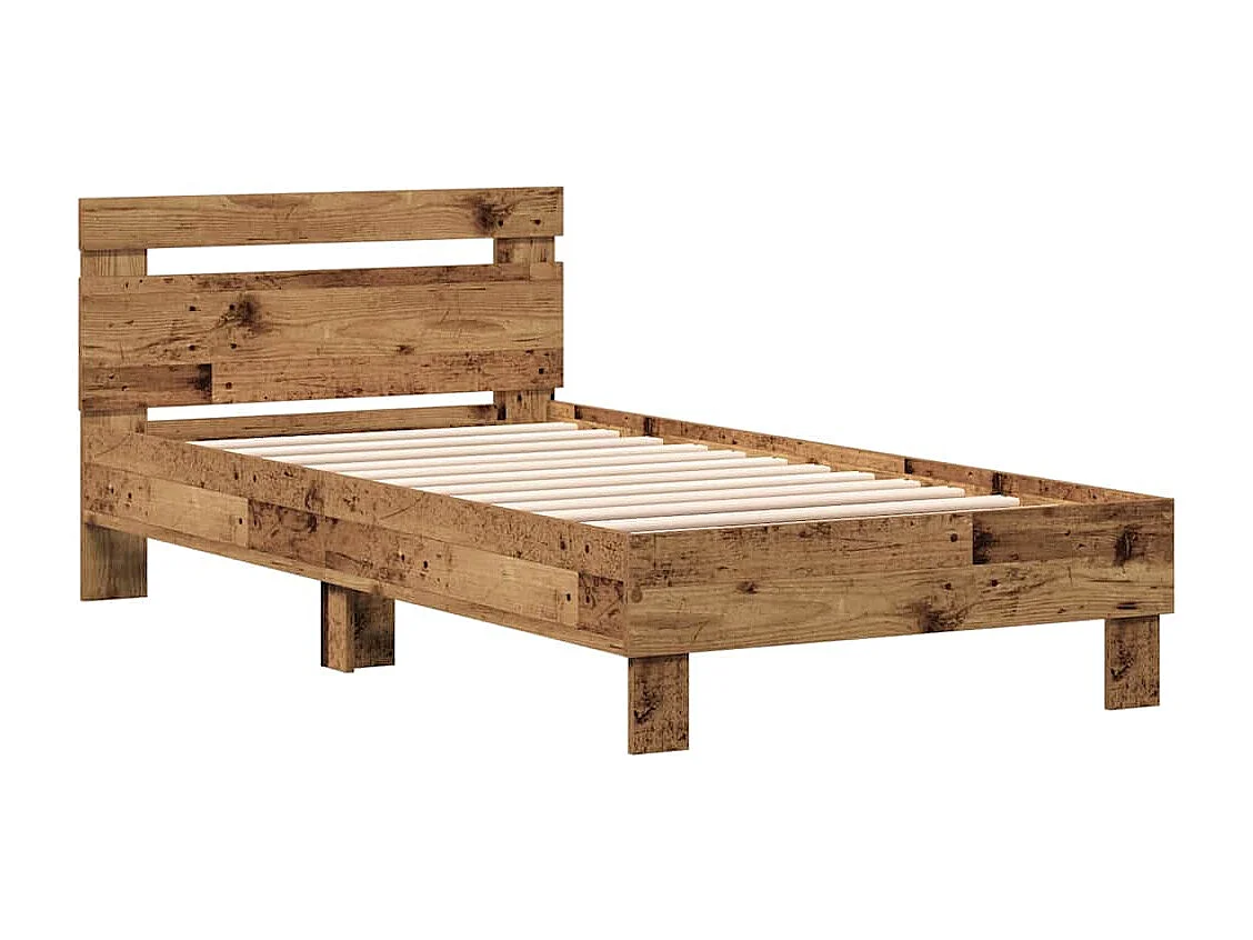 Lit simple | Lit adulte, enfant | Cadre de lit Bois ancien 90x190 cm Bois d'ingénierie