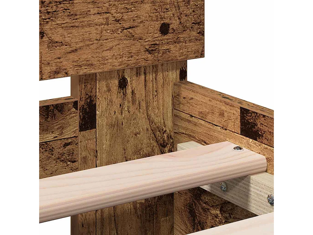 Lit simple | Lit adulte, enfant | Cadre de lit Bois ancien 90x190 cm Bois d'ingénierie