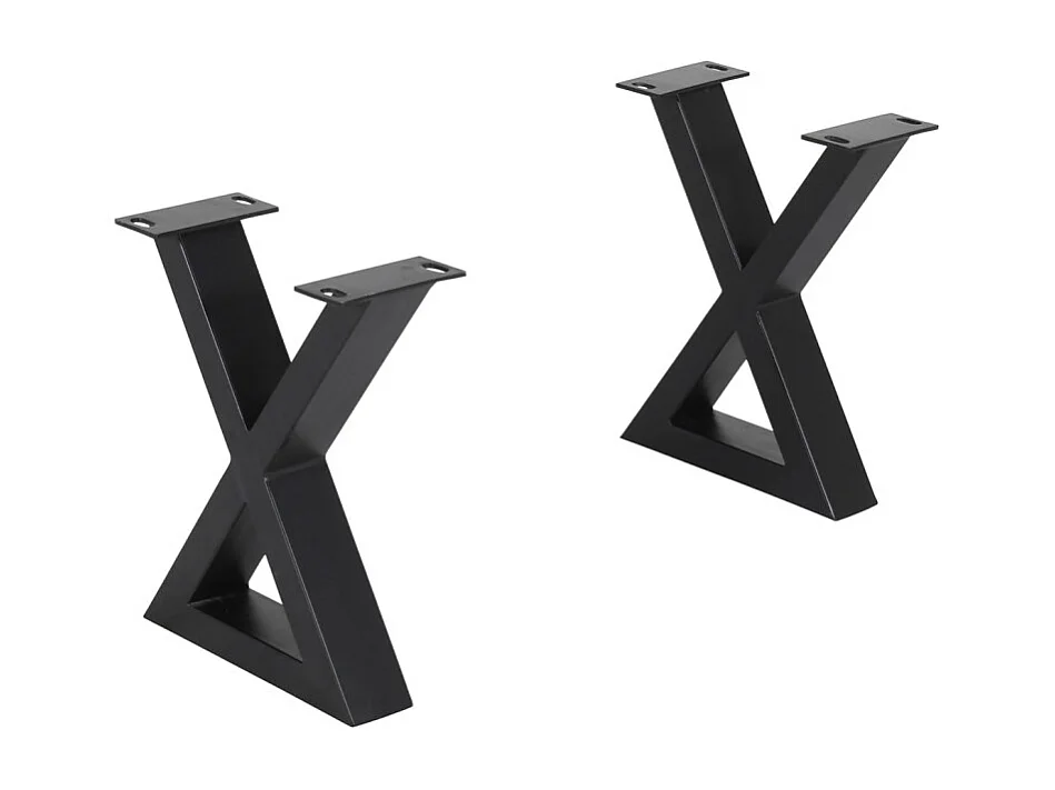 Banc L. 190 cm bois d'acacia et pieds en X en métal noir - OTTAWA