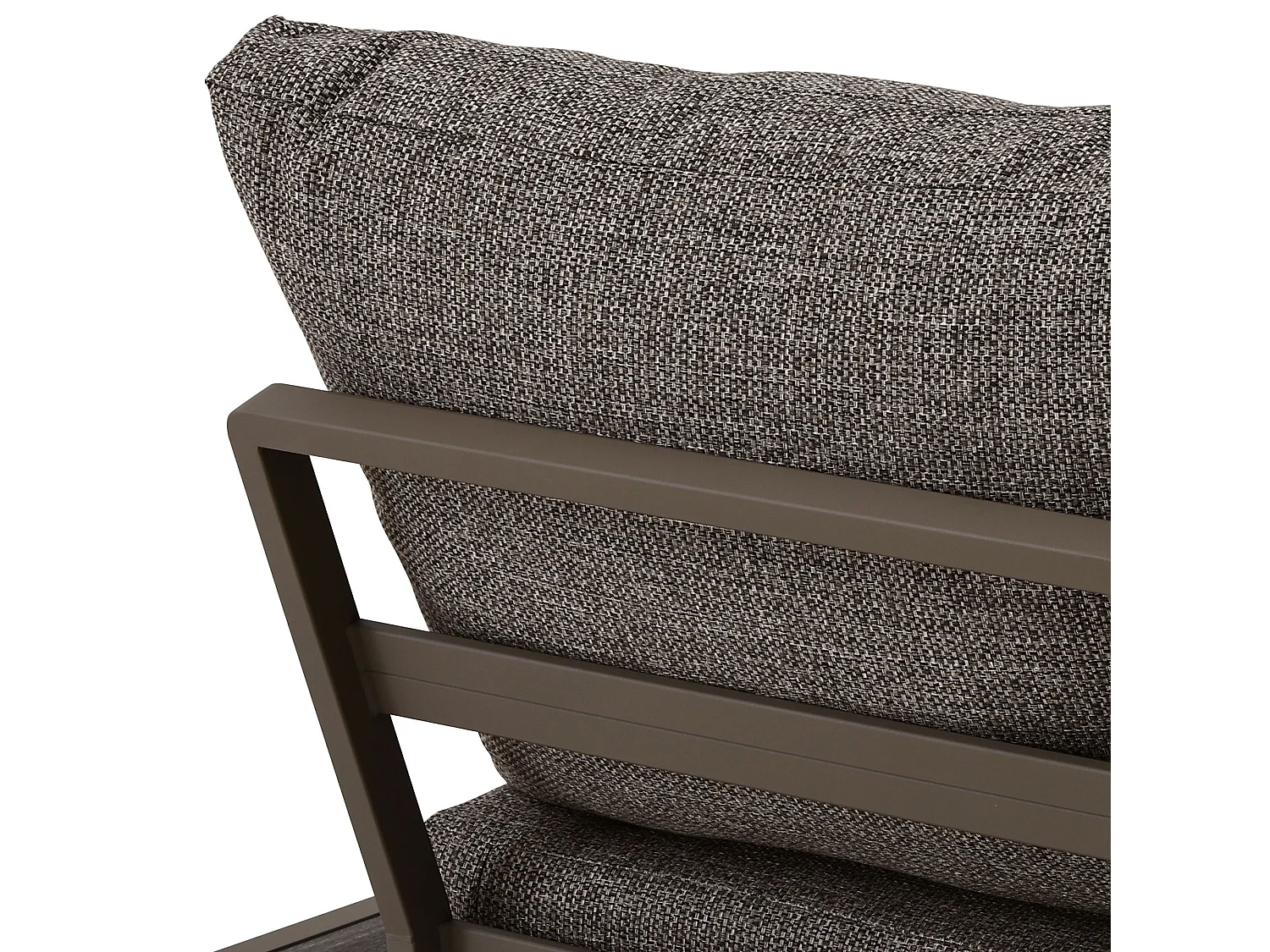 Now's Home - Salon De Jardin D'angle 5 Places En Aluminium Et Tissu Moka Madrague