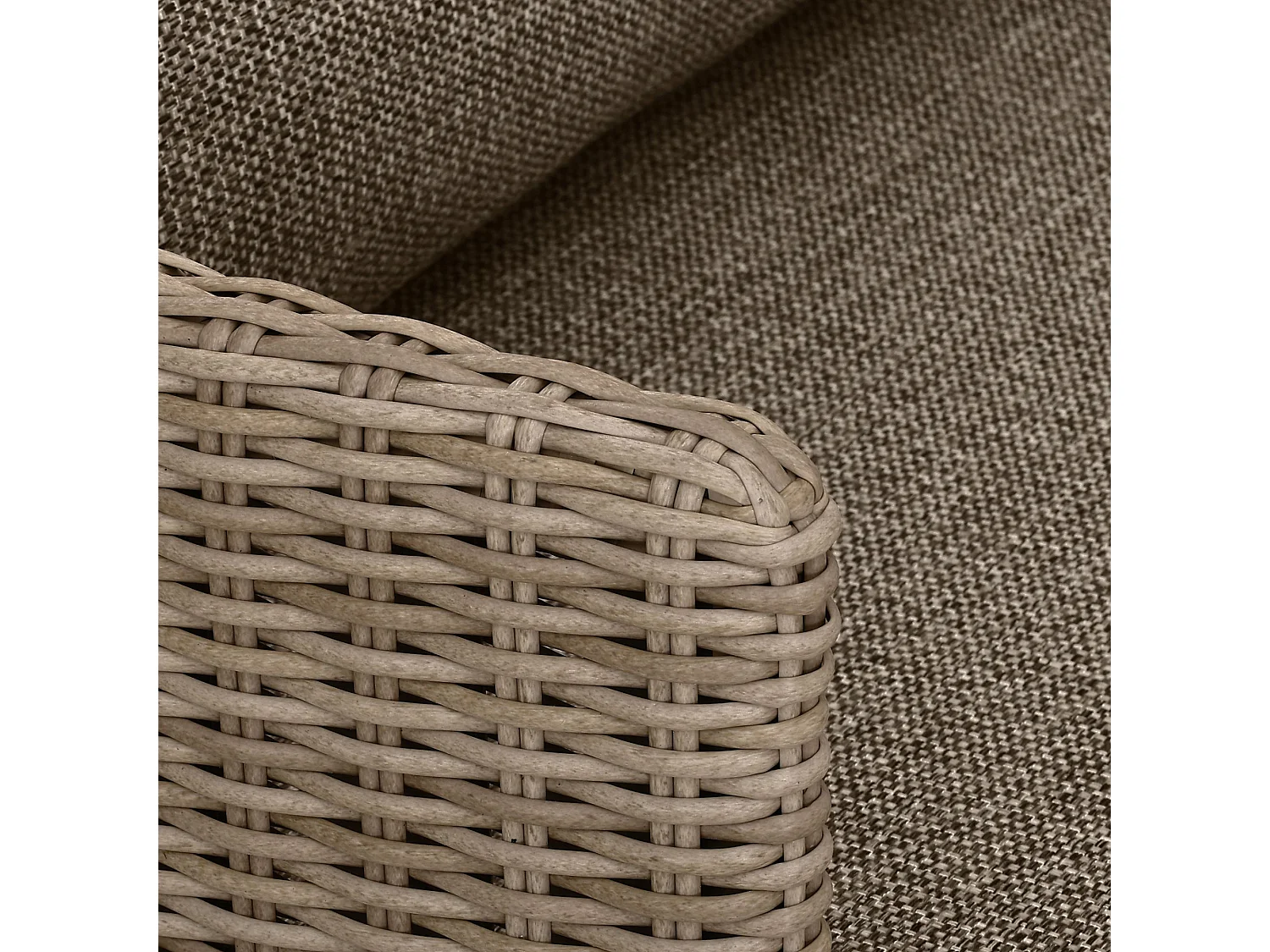 Now's Home - Salon De Jardin 4 Places En Aluminium Et Tissu Moka Madrague