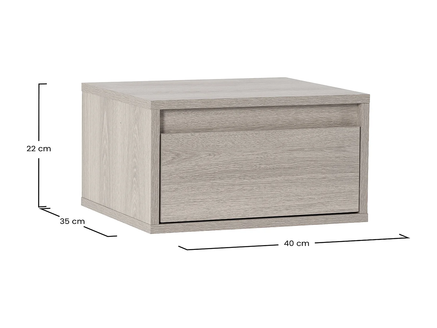 Schwebender nachttisch Tori 1 schublade Eichenfarbe