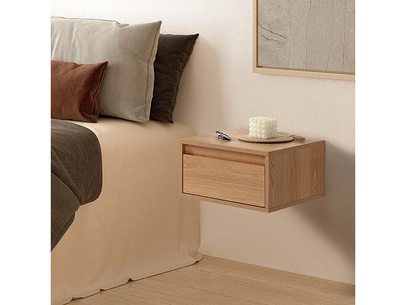 Schwebender nachttisch Tori 1 schublade Eichenfarbe