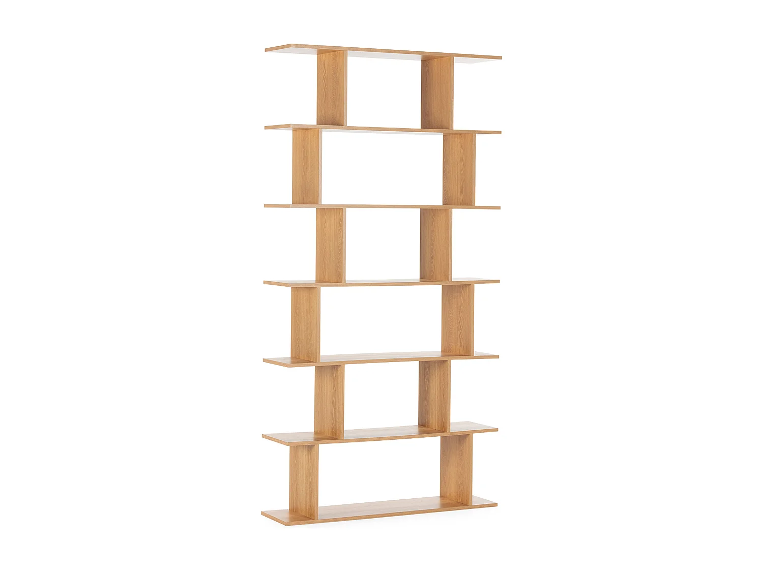 Wohnzimmerregal Osaka 6 fächern Eichenfarbe