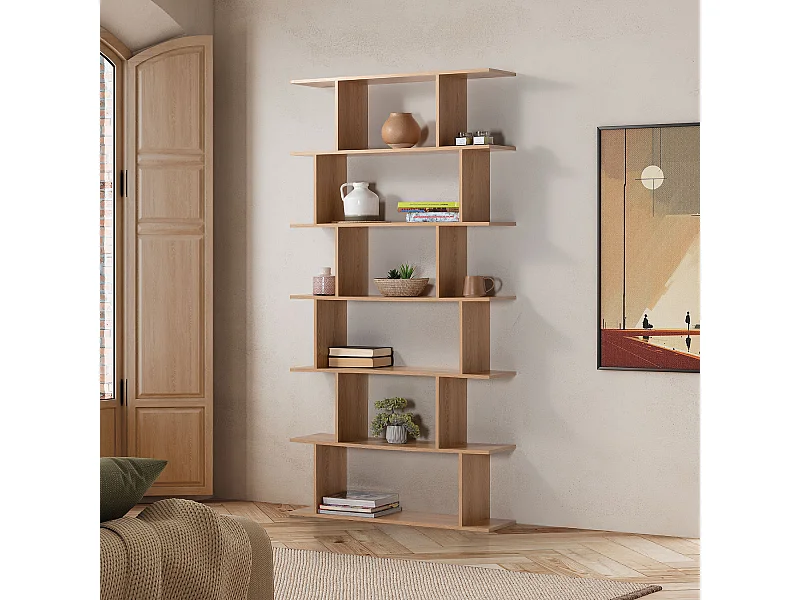 Estantería Osaka 6 huecos efecto Roble