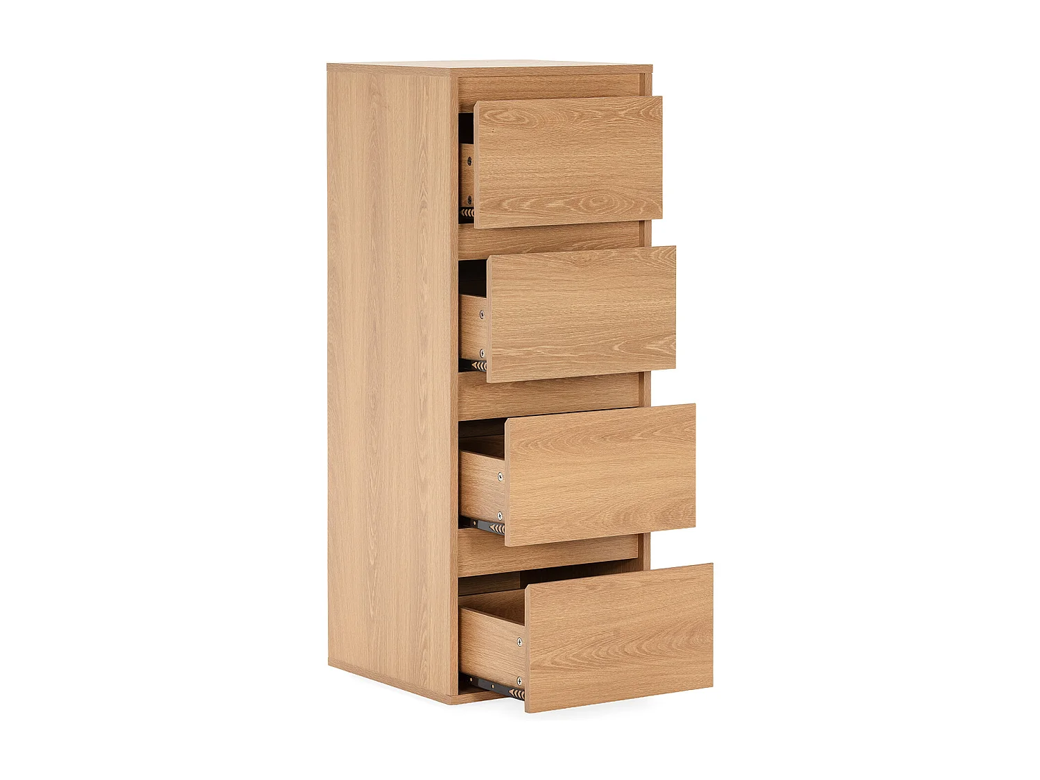 Hohe kommode Tori 4 schubladen Eichenfarbe