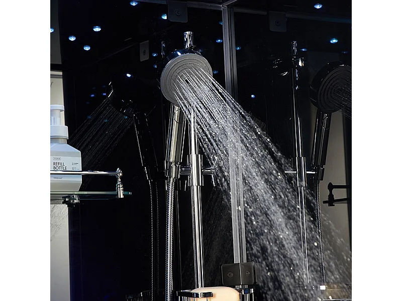 Cabine douche hammam X-ONE 100 BLACK Archipel® - 100x90 cm