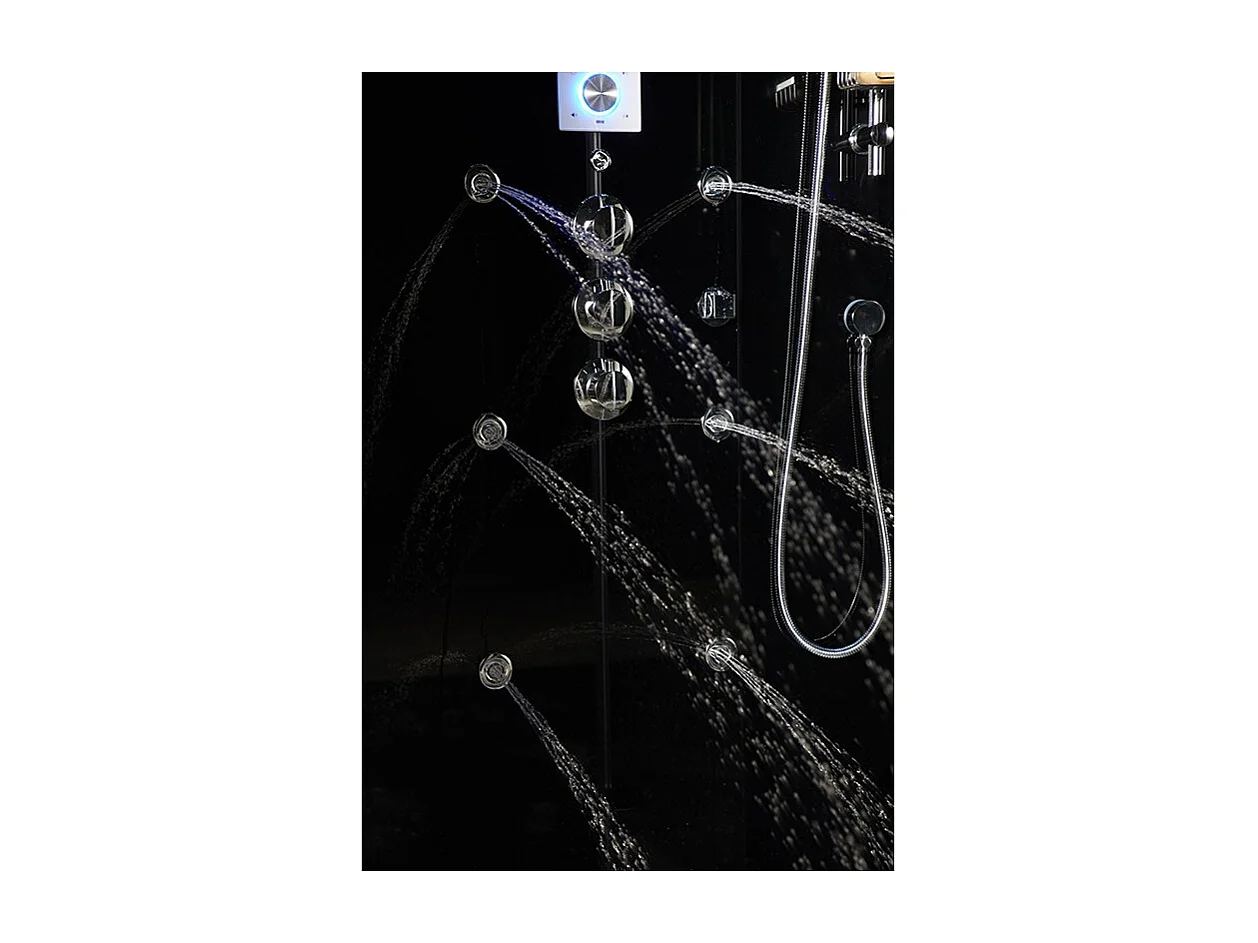 Cabine douche hammam X-ONE 100 BLACK Archipel® - 100x90 cm