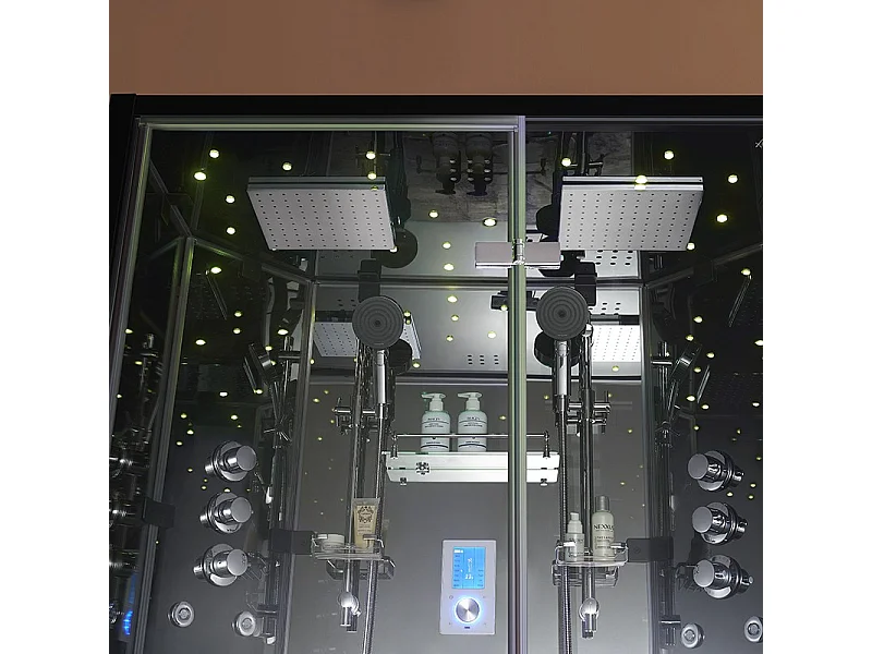 Cabine douche hammam 2 places XDUAL 120 MIRROR Archipel® - 120x80 cm