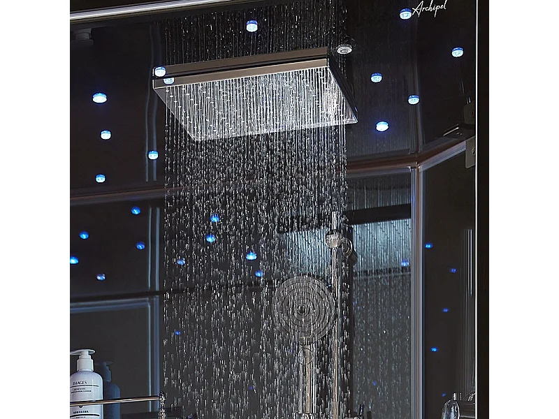 Cabine douche hammam 2 places XDUAL 120 MIROIR BLUE Archipel® - 120x80 cm