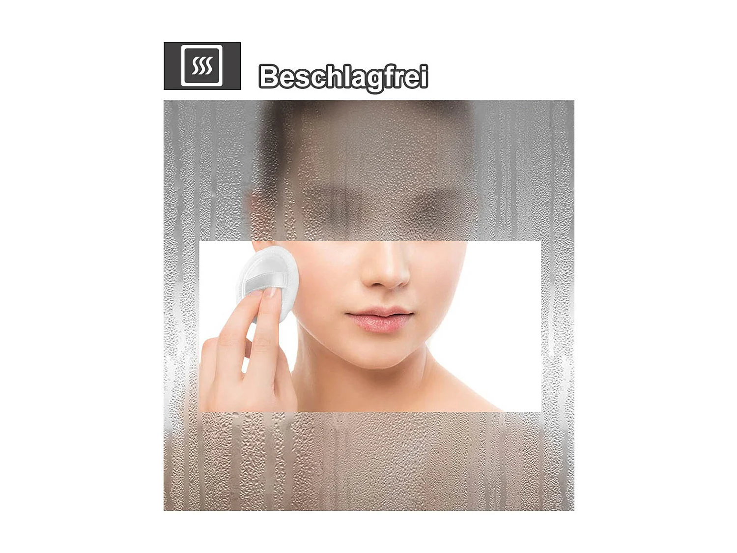 AICA LED Badspiegel 120x100cm Halbrund Anti-Beschlag 3 Lichfarbe Dimmbar Memory-Funktion Wand/Touchschalter