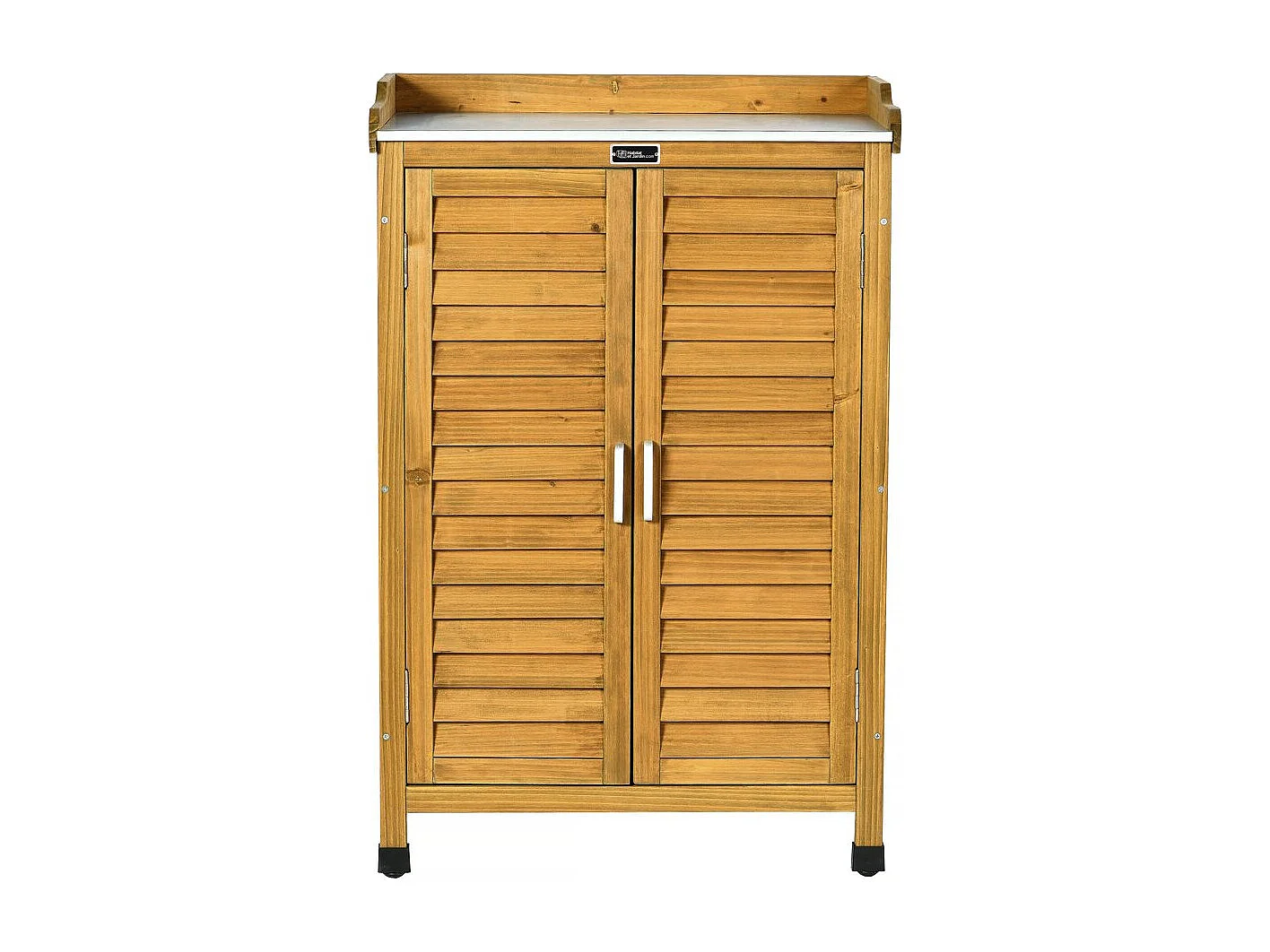 Gartenschrank aus Holz mit Rollen "Alexia" - 66 x 41 x 101 cm - Braun