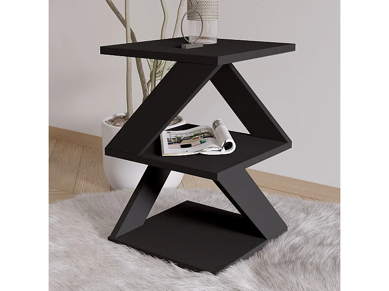 Table d'appoint en bois "Albeni" - 29 x 29 x 54 cm - Noir
