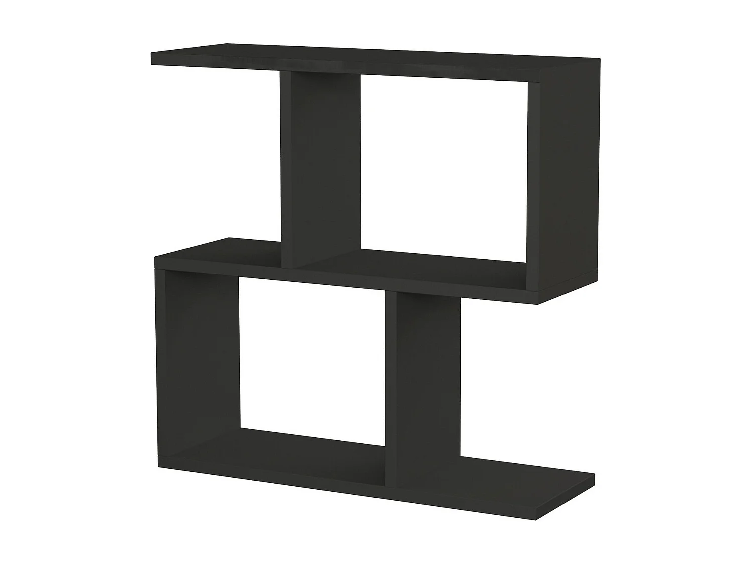 Houten bijzettafel "Mania" antraciet 60x20x60 cm met 2 planken, modern Scandinavisch design