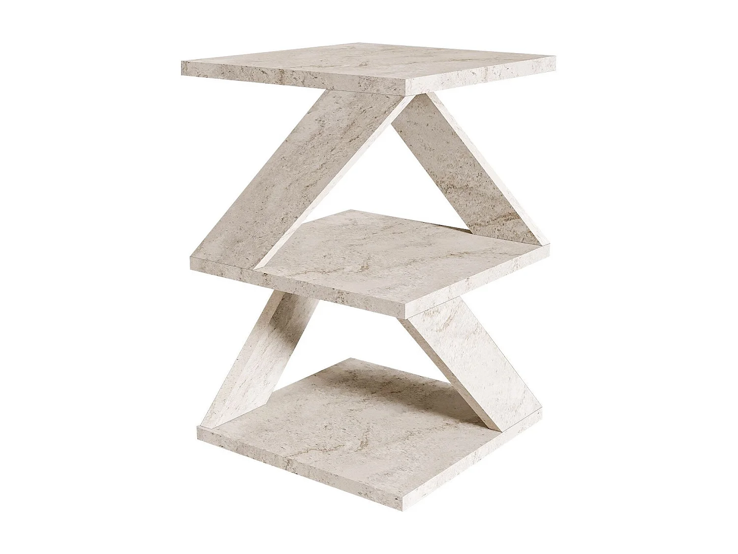Table d'appoint en bois "Albeni" - 29 x 29 x 54 cm - Travertin