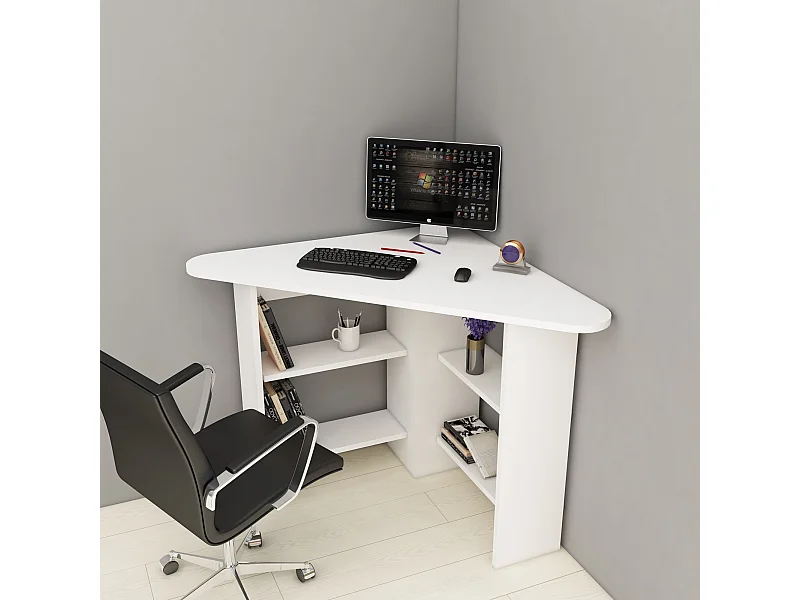 Bureau en bois "Corner " - 80 x 80 x 73 cm - Blanc