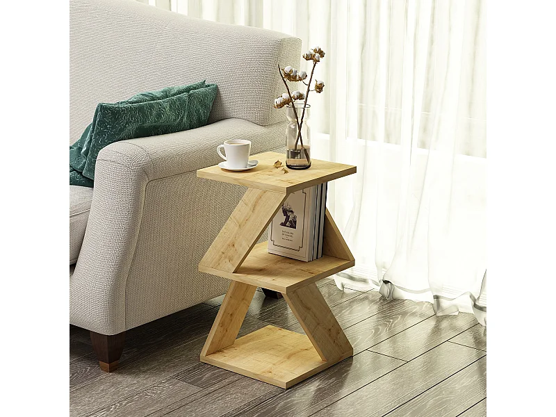 Table d'appoint en bois "Albeni" - 30 x 30 x 50 cm - Chêne Saphir