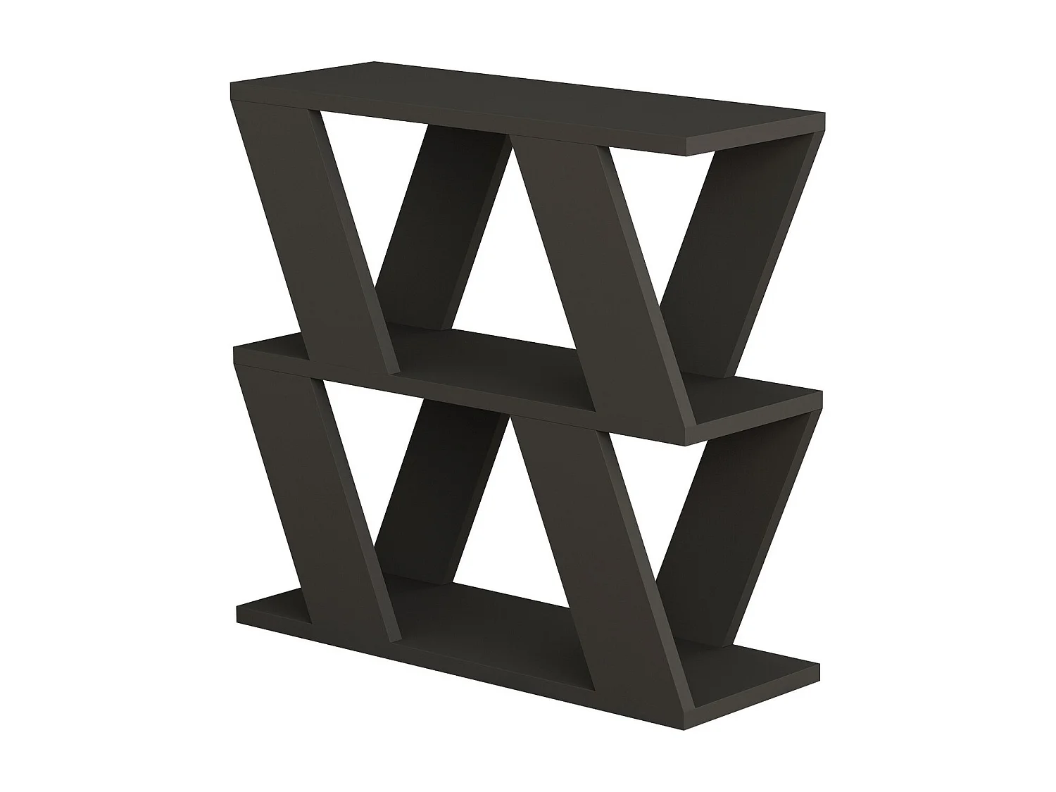 Bijzettafel Lazena van Hout Antraciet 60x22x57 cm met 2 Planken Scandinavisch Design