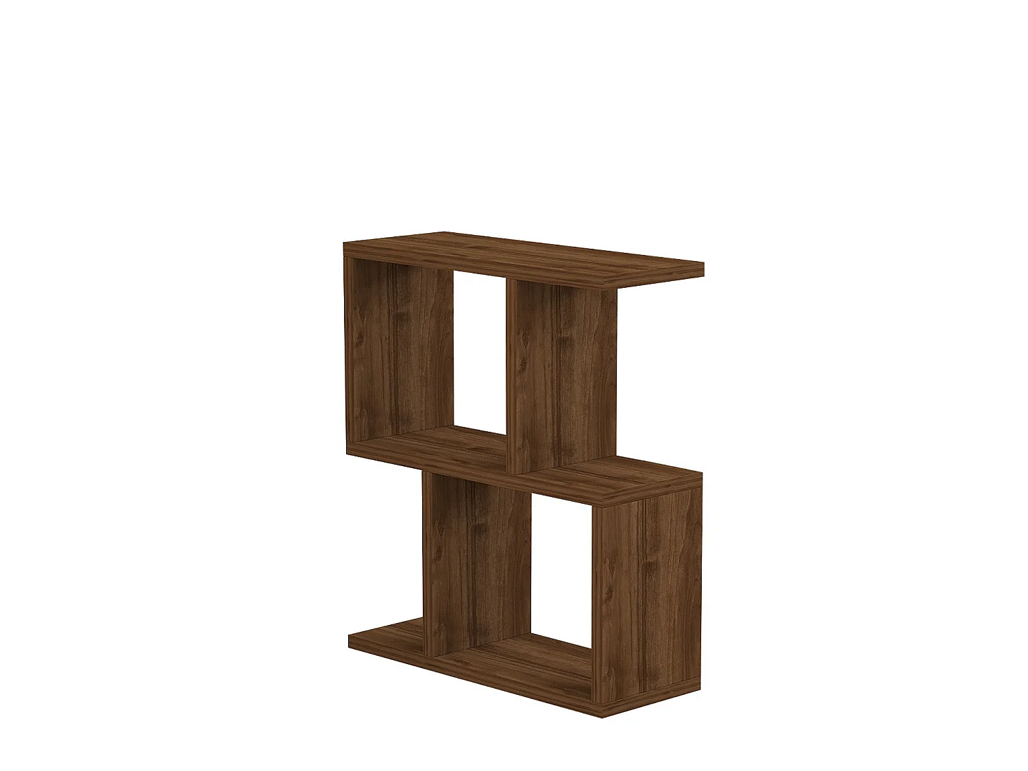 Stolik kawowy z drewna "Zet" - 45 x 17 x 51 cm - Orzech z 2 Półkami