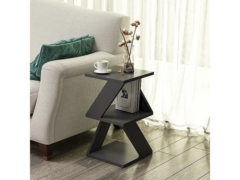 Table d'appoint en bois "Albeni" - 30 x 30 x 50 cm - Anthracite