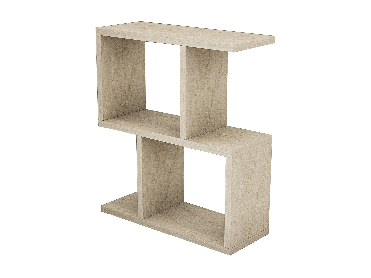 Table d'appoint en bois "Zet" - 45 x 17 x 51 cm - Travertin