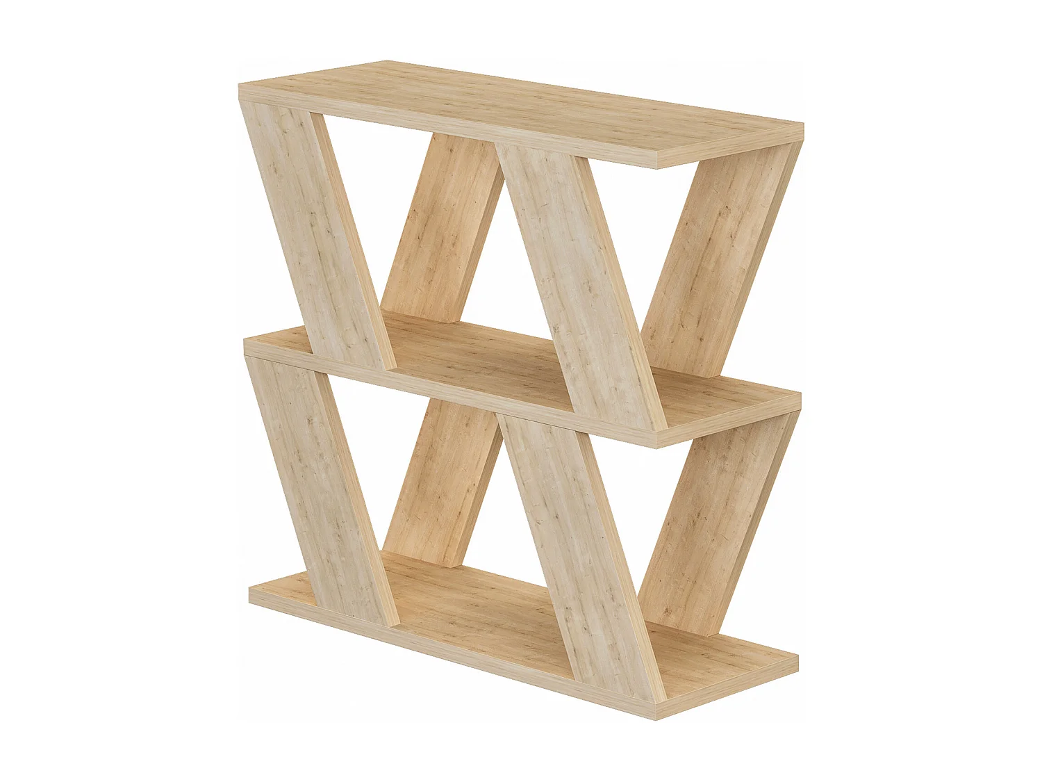 Bijzettafel van eikenhout "Lazena" 60x22x57 cm met 2 planken, modern Scandinavisch design