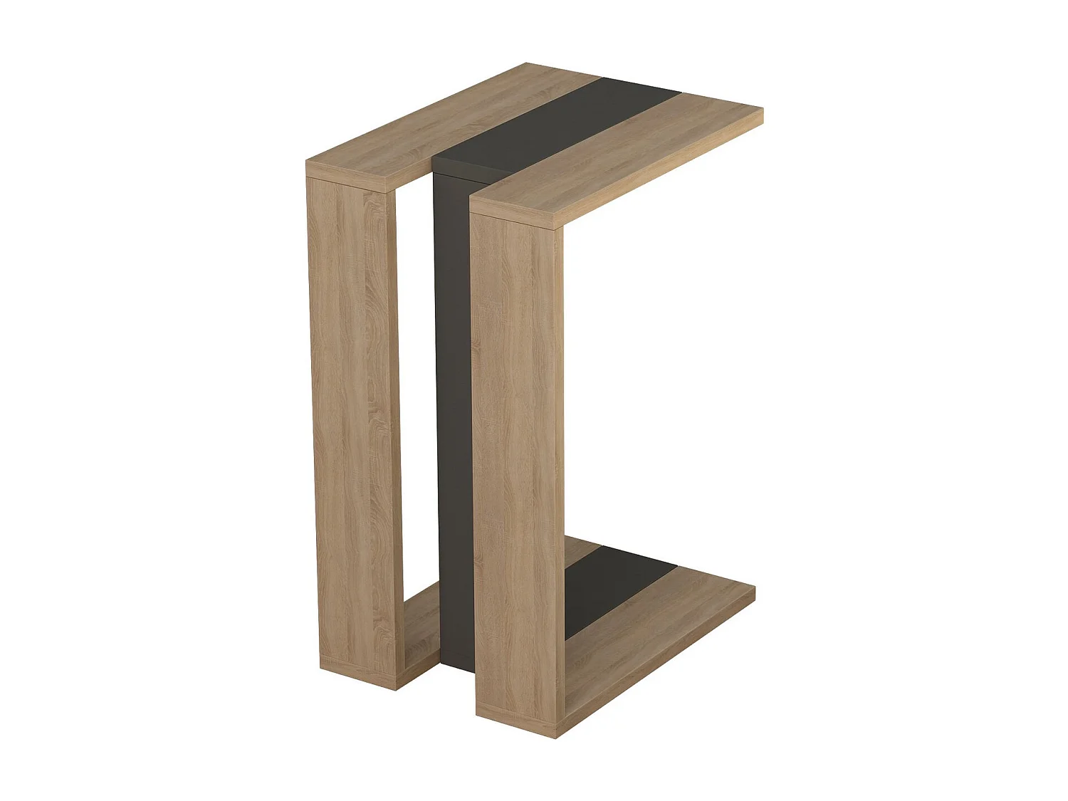 Table d'appoint en bois "Muju" - 30 x 40 x 57 cm - ChêneAnthracite