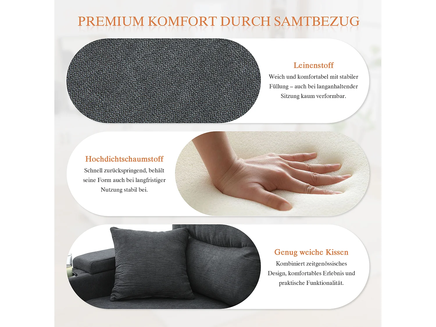 Canapé 4 places avec méridiennes de rangements - 272 x 136 x 86 cm - avec porte-gobelets + USB + lit gigogne - velours - gris foncé