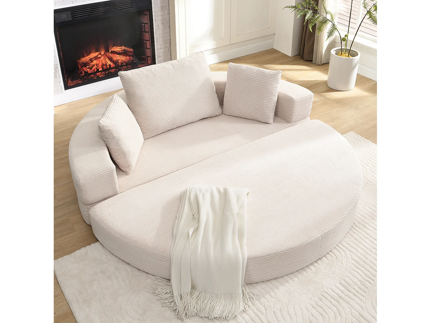 Canapé-lit pliant sans structure - 173 x 176 x 40 cm - canapé modulable convertible avec coussins - velours - beige