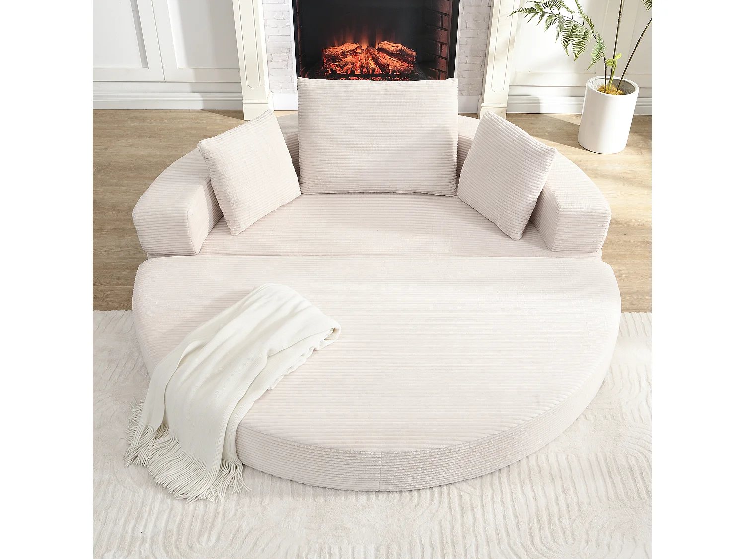 Canapé-lit pliant sans structure - 173 x 176 x 40 cm - canapé modulable convertible avec coussins - velours - beige