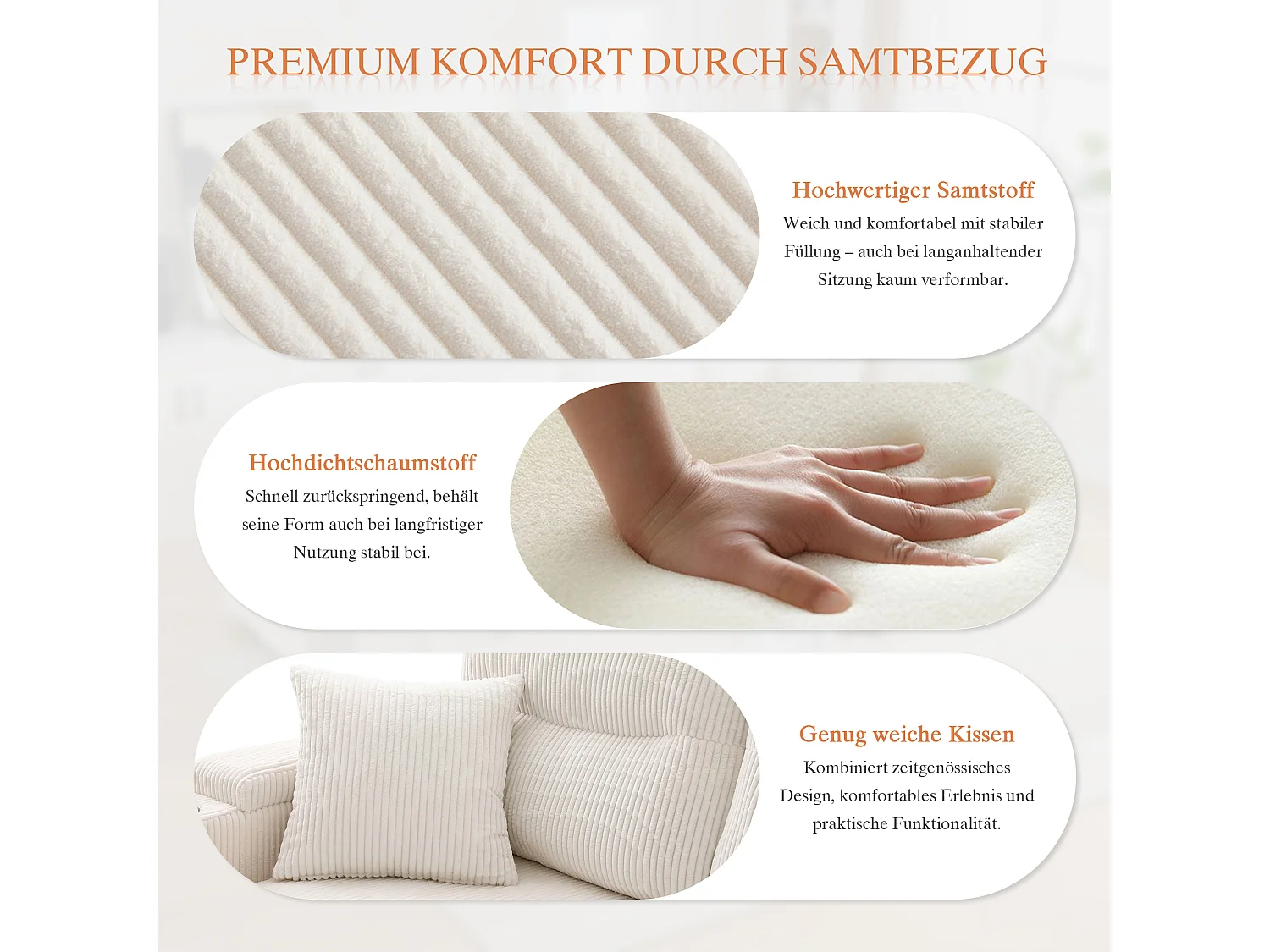 Canapé 4 places avec méridiennes de rangements - 272 x 136 x 86 cm - avec porte-gobelets + USB + lit gigogne - velours - beige