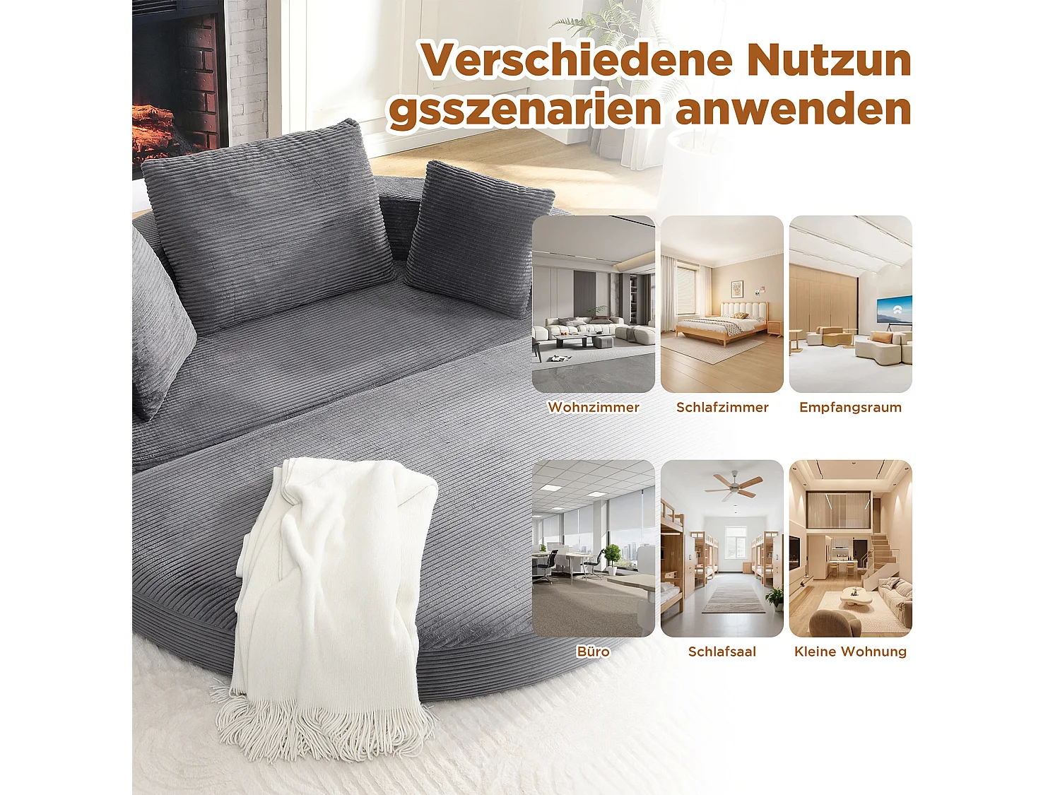 Canapé-lit pliant sans structure - 173 x 176 x 40 cm - canapé modulable convertible avec coussins - velours - gris