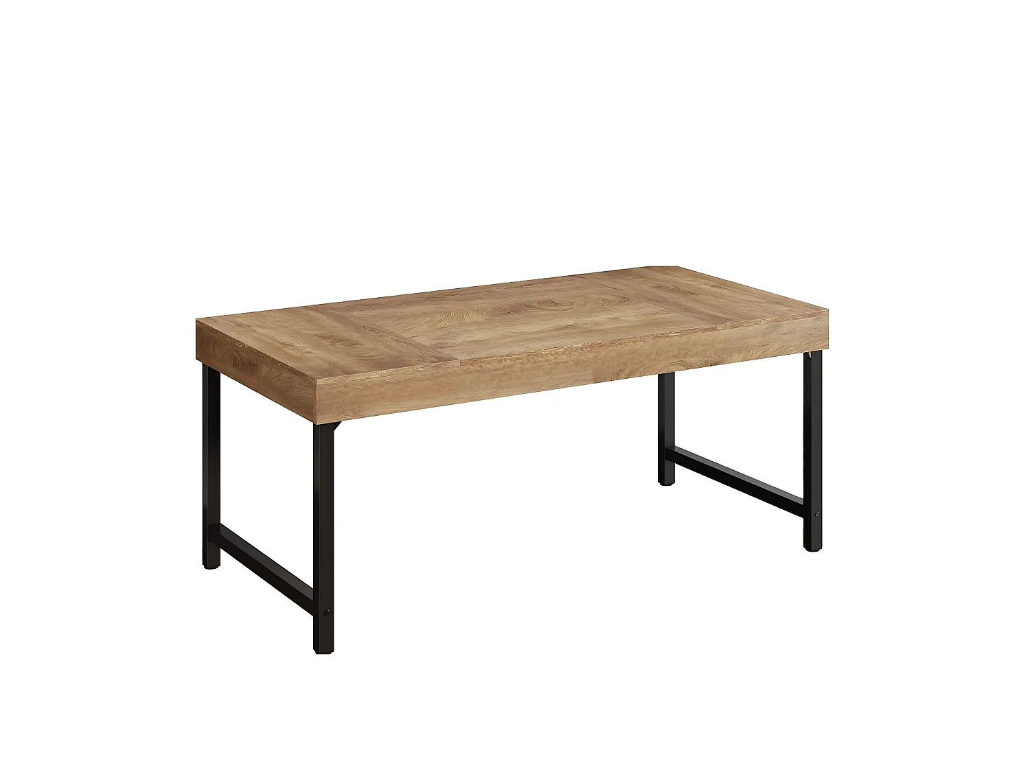Table de salle à manger rectangulaire industrielle pour 4 à 6 personnes, 140 cm Table à Manger, avec pieds en métal robustes pour la maison, la salle à manger, peti