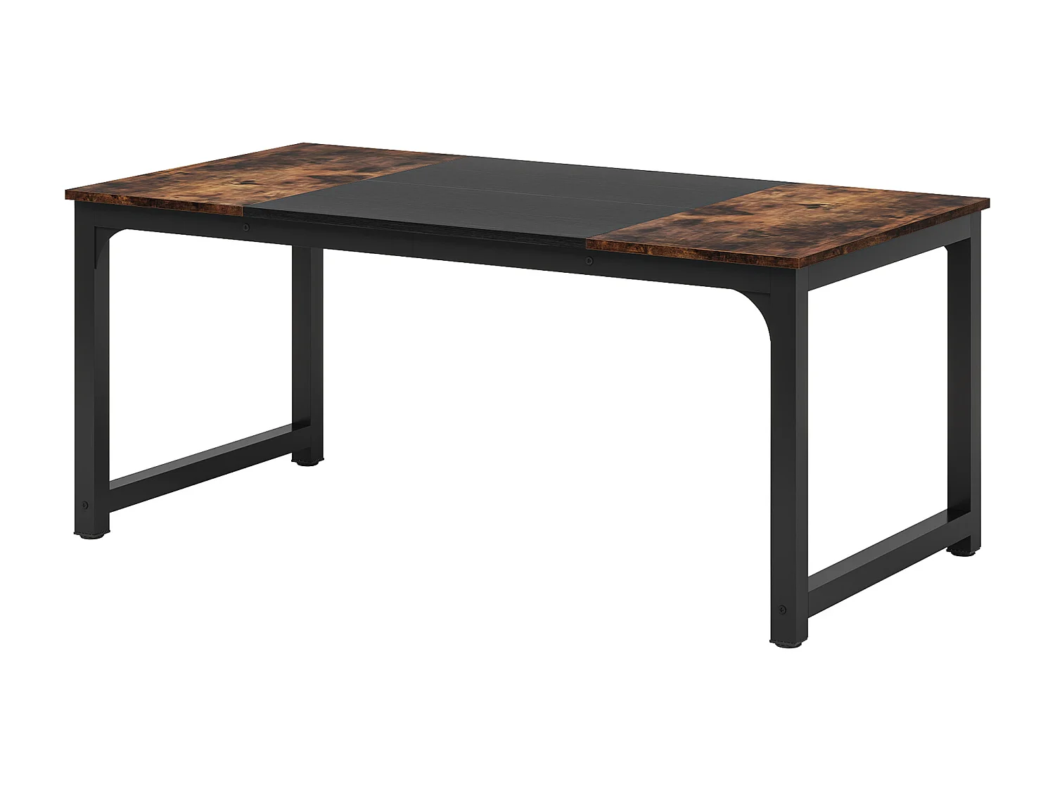 Bureau Informatique 160x80x75cm - Poste de Travail pour Ordinateur Portable - Table d’Étude Robuste - Structure Métal Marron et Noir