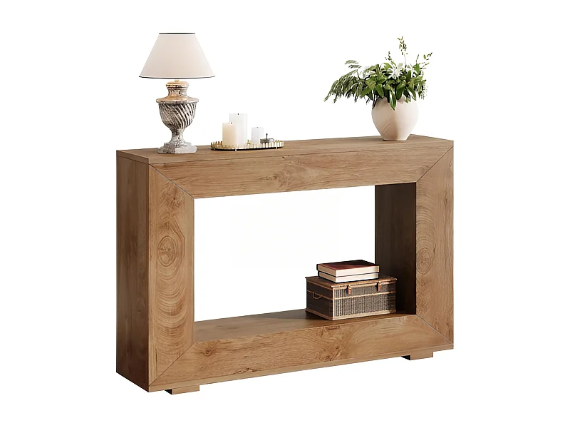 Table Console d'Entrée, 120 x 30 x 83.5cm, Table d'Appoint pour Couloir et Salon avec Espace de Rangement, Marron Rustique