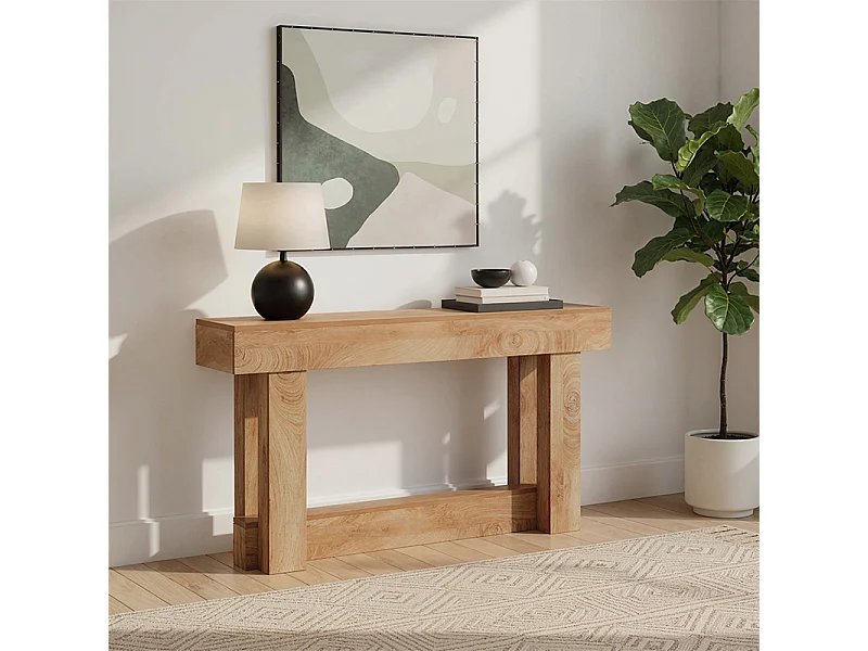 Table console 160cm, table de canapé derrière le canapé, longue table d'entrée , table console étroite, table de couloir pour entrée, salon, bois naturel