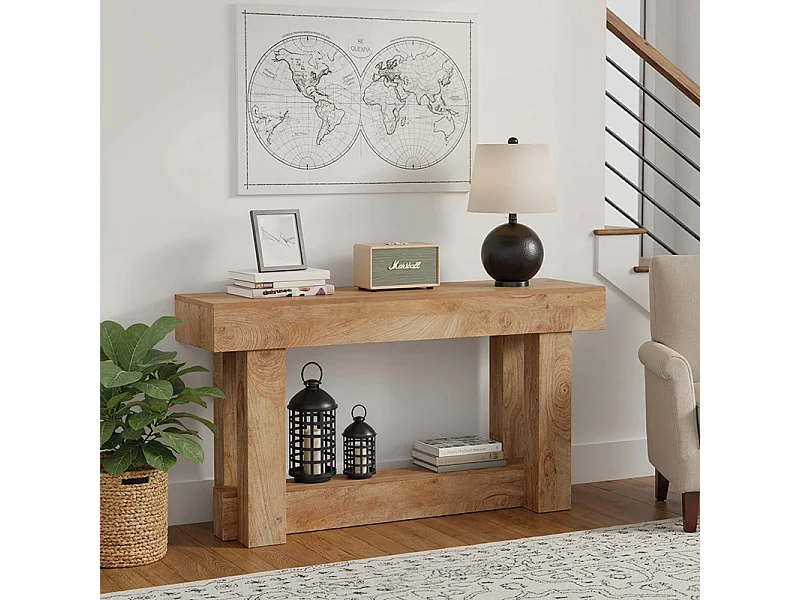 Table console 160cm, table de canapé derrière le canapé, longue table d'entrée , table console étroite, table de couloir pour entrée, salon, bois naturel