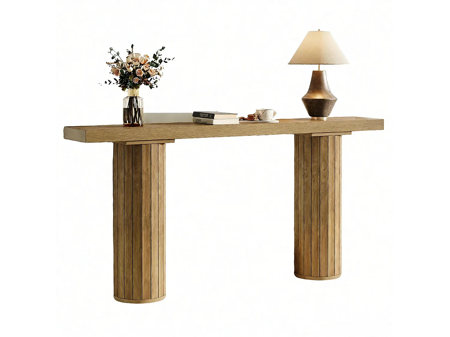 Table console de ferme de 160 cm, table de canapé derrière le canapé, longue table d'entrée, table console étroite, table de couloir pour entrée, salon, ,Marron