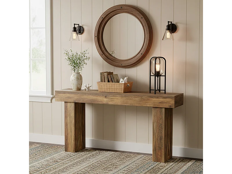 Table console étroite de 160 cm - Table basse moderne pour couloir, table d'entrée pour salon, chambre à coucher, bureau à domicile