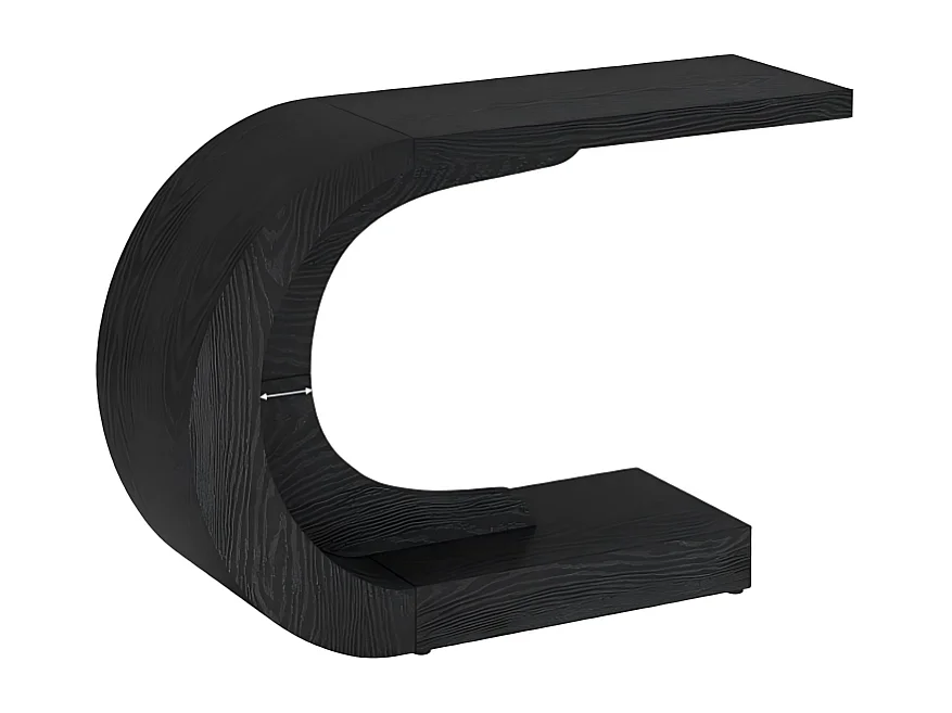 Table console en forme de C, table de canapé derrière le canapé, longue table d'entrée 140 cm, table console étroite, table de couloir pour entrée, salon, Noir