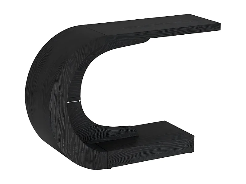 Table console en forme de C, table de canapé derrière le canapé, longue table d'entrée 140 cm, table console étroite, table de couloir pour entrée, salon, Noir