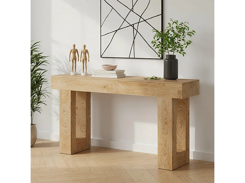 Table console 160cm, table de canapé derrière le canapé, longue table d'entrée , table console étroite, table de couloir pour entrée, salon, bois naturel