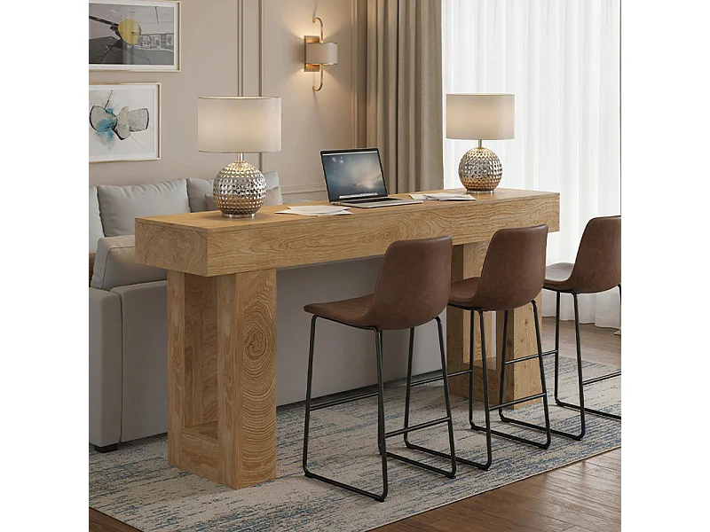 Table console 160cm, table de canapé derrière le canapé, longue table d'entrée , table console étroite, table de couloir pour entrée, salon, bois naturel