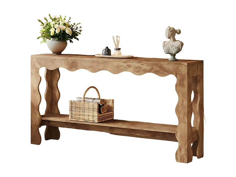 Table console de ferme de 160 cm avec rangement, table de canapé derrière le canapé, longue table d'entrée, table console étroite, table de couloir pour entrée, sal