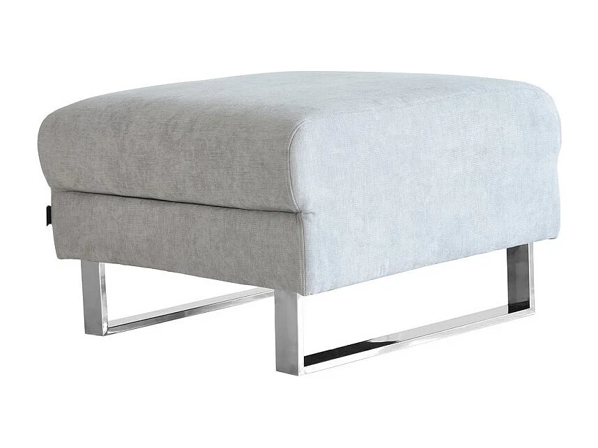 Pouf carré AXELL gris  tissu peau de pêche 75 x 75 x 45 cm