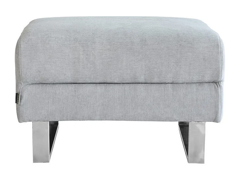 Pouf carré AXELL gris  tissu peau de pêche 75 x 75 x 45 cm