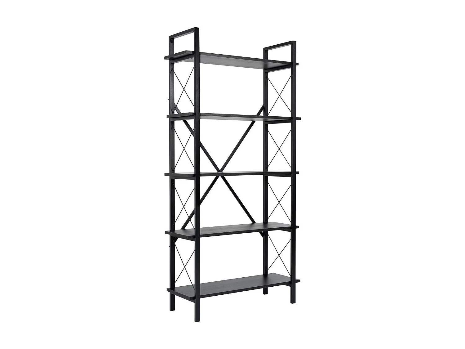 Bibliothèque en bois "Elysian" - 90 x 33 x 180 cm - Bois NoirNoir