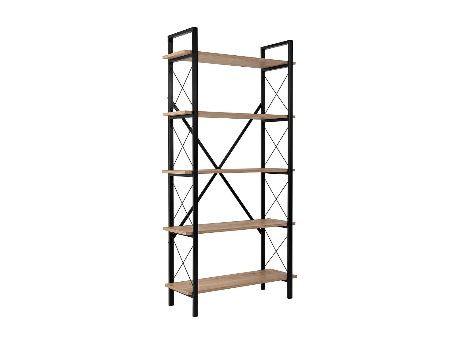 Bibliothèque en bois "Elysian" - 90 x 33 x 180 cm - ChêneNoir